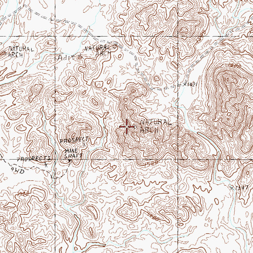 Topographic Map of Natural Arch, AZ