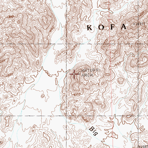 Topographic Map of Natural Arch, AZ