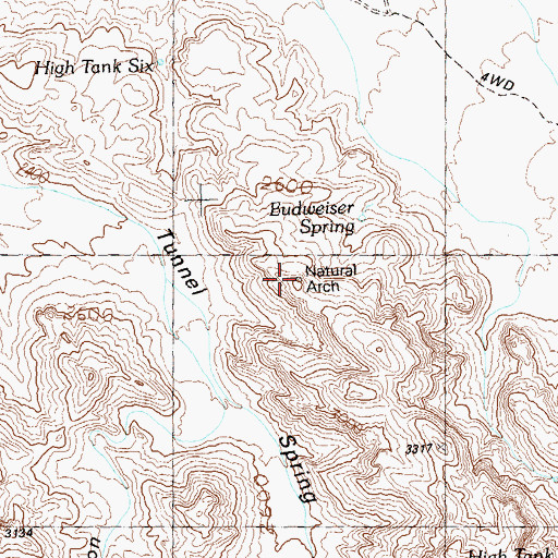 Topographic Map of Natural Arch, AZ