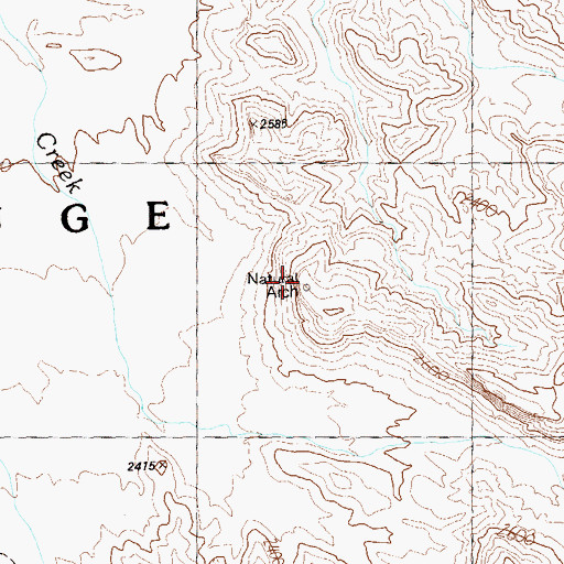 Topographic Map of Natural Arch, AZ