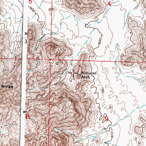 Topographic Map of Gunnery Arch, AZ