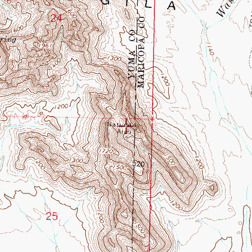 Topographic Map of Natural Arch, AZ
