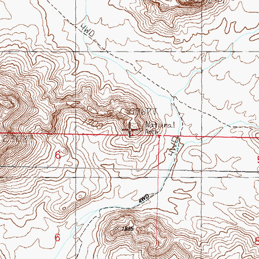 Topographic Map of Natural Arch, AZ