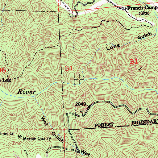 Topographic Map of Long Gulch, CA