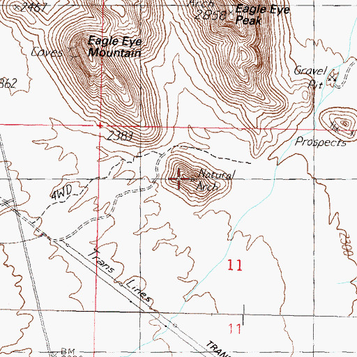 Topographic Map of Natural Arch, AZ