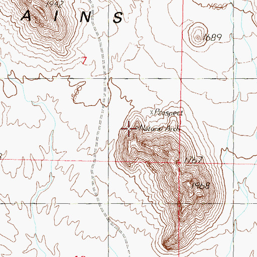 Topographic Map of Natural Arch, AZ