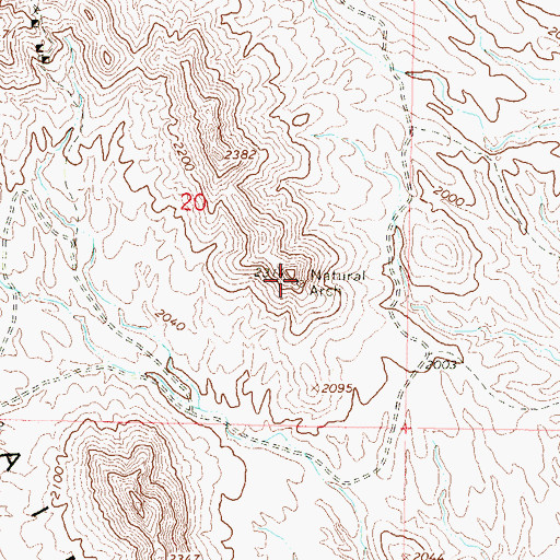 Topographic Map of Vulture Arch, AZ