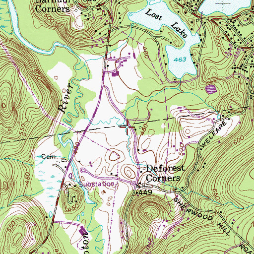 Topographic Map of Corner Pond Brook, NY