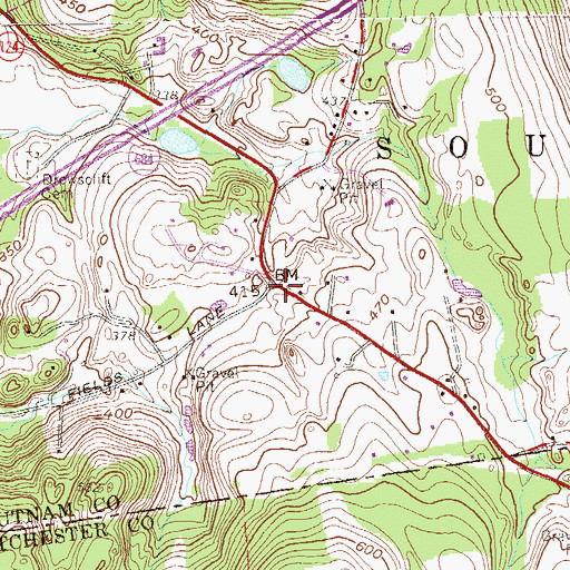 Topographic Map of Field's Corners, NY