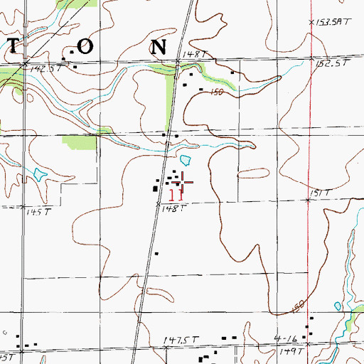 Topographic Map of Clover Farms, IL