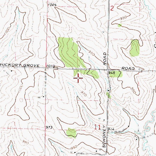 Topographic Map of Hickory Grove Dairy, IL