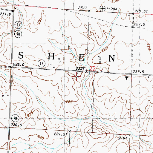 Topographic Map of Morgan - Richey Jersey Farm, IL