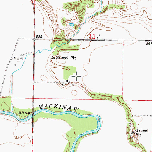 Topographic Map of River Valley Farm, IL