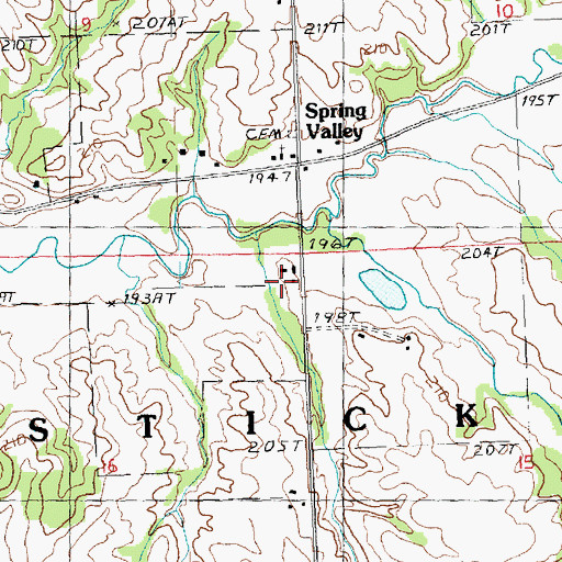 Topographic Map of Spring Valley Farm, IL