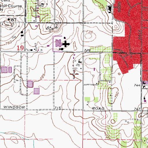 Topographic Map of University of Illinois Dairy Cattle Research Unit, IL