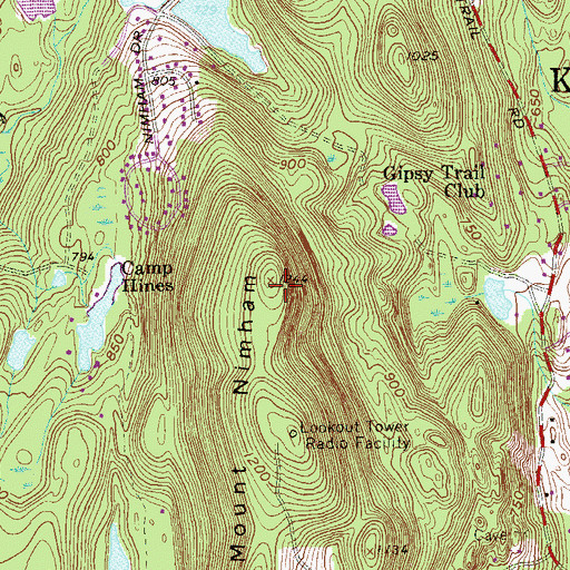 Topographic Map of Big Hill, NY