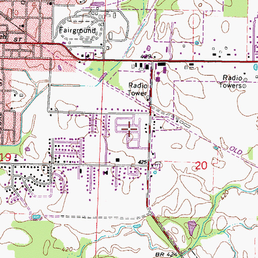 Topographic Map of Marion Mobile Home Village, IL