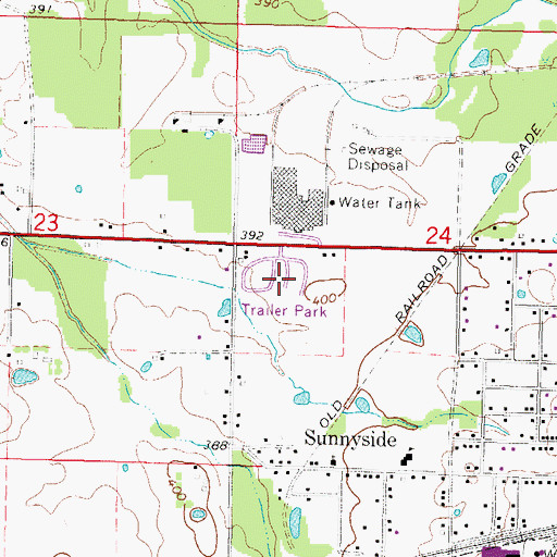 Topographic Map of Blue Blaze Mobile Home Estates, IL