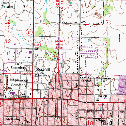 Topographic Map of Williams Trailer Court, IL