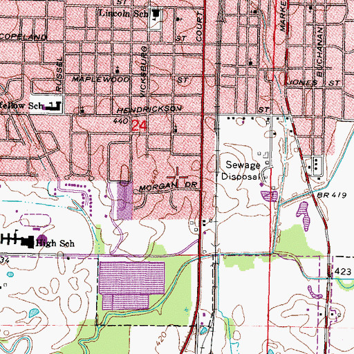 Topographic Map of Bill Butler Mobile Home Park, IL