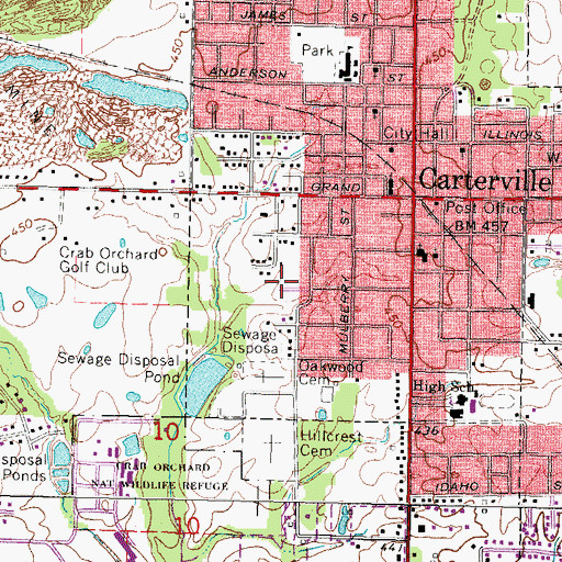 Topographic Map of J D Carney Mobile Home Park, IL