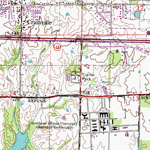 Topographic Map of Hickory Leaf Mobile Home Park, IL