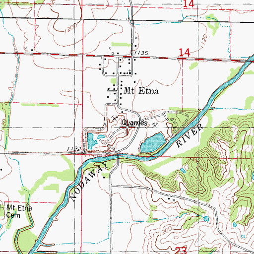 Topographic Map of Mount Etna Quarry, IA