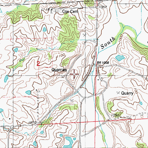 Topographic Map of Osceola Quarry, IA