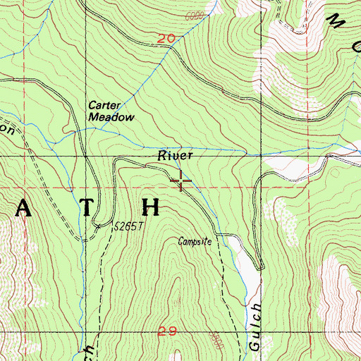 Topographic Map of Trail Gulch, CA