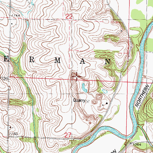 Topographic Map of Stennett Quarry, IA