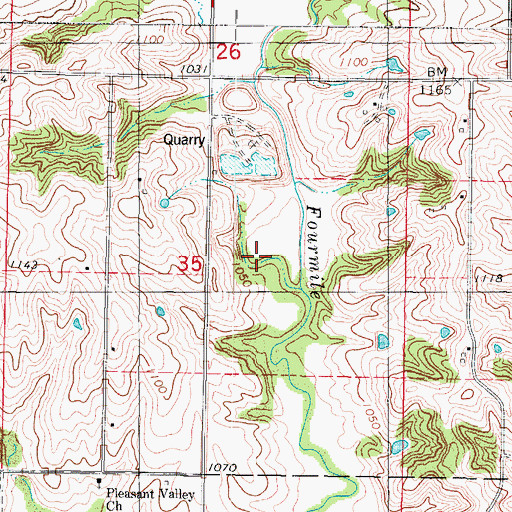 Topographic Map of Thayer Quarry, IA