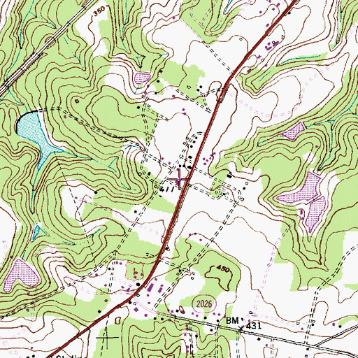 Topographic Map of Highland Baptist Church, NC