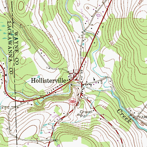 Topographic Map of Hollisterville Cemetery, PA