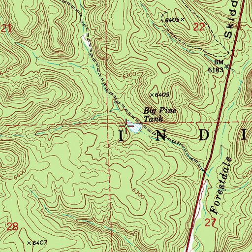 Topographic Map of Big Pine Tank, AZ