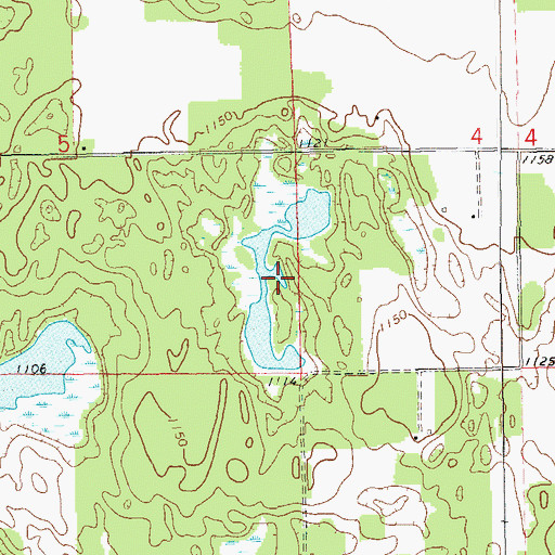 Topographic Map of Mahogany Marsh Lake, WI