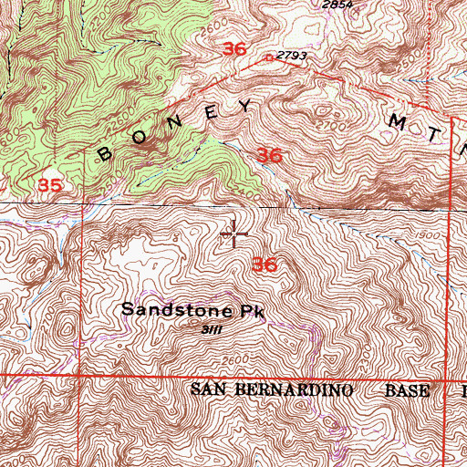 Topographic Map of Split Rock, CA