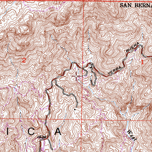 Topographic Map of Circle X Ranch, CA