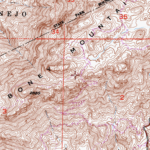Topographic Map of Chamberlain Trail, CA