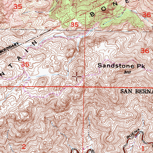 Topographic Map of Backbone Trail, CA