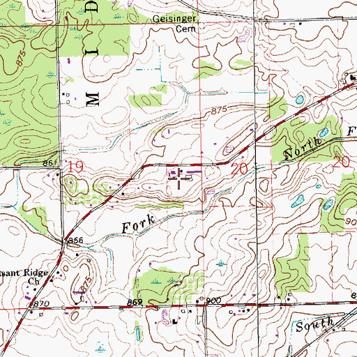 Topographic Map of Hoobirk Farm, IN