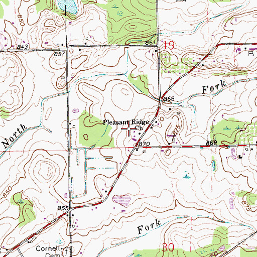 Topographic Map of Leann Acres, IN