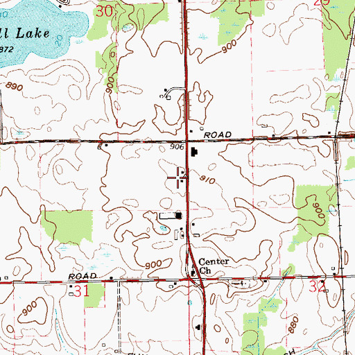 Topographic Map of Lordan Farms, IN