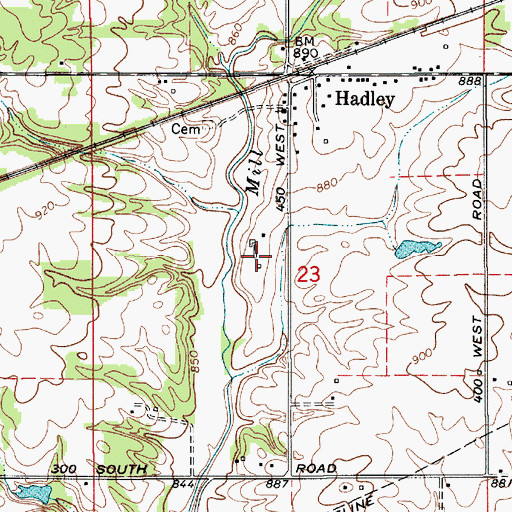 Topographic Map of Sunny Slope Farm, IN