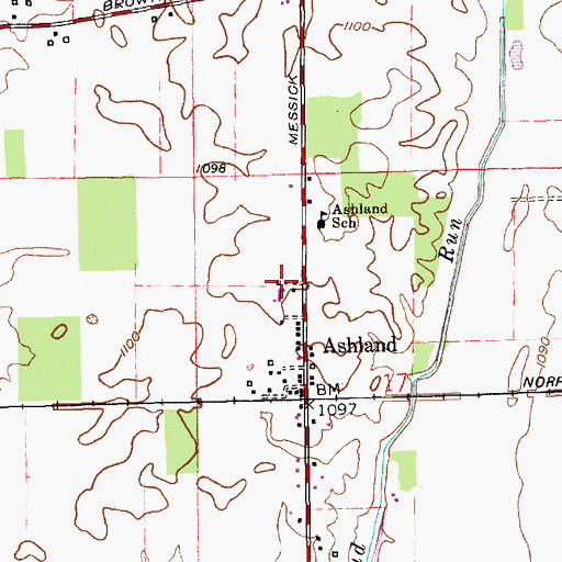 Topographic Map of White Jersey Farm, IN