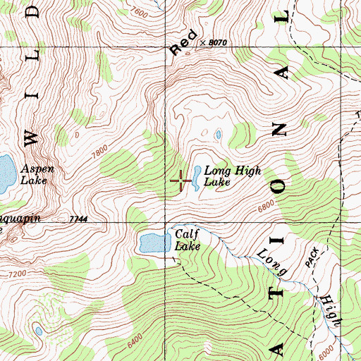 Topographic Map of Long High Lake, CA