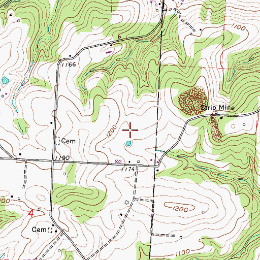 Topographic Map of Clover Patch, OH
