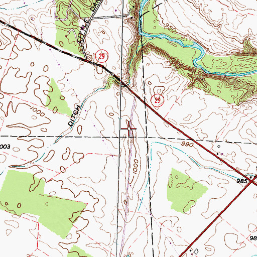 Topographic Map of Deer Run Jersey Farm, OH