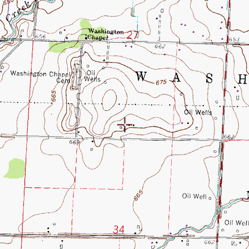 Topographic Map of Highland Jersey Farms, OH