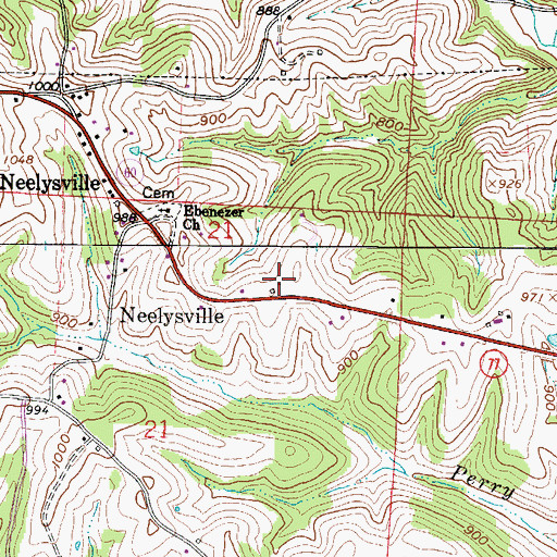 Topographic Map of Marlane Farm, OH