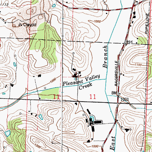Topographic Map of Putt Dairy Farm, OH